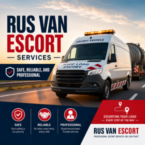 Rus Van Escort team providing safe, reliable, professional load escorting services with experienced staff