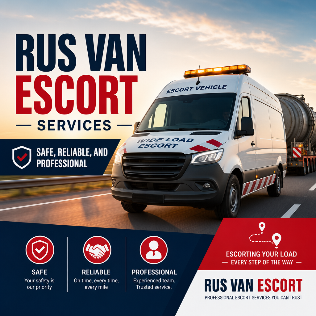 Rus Van Escort team providing safe, reliable, professional load escorting services with experienced staff