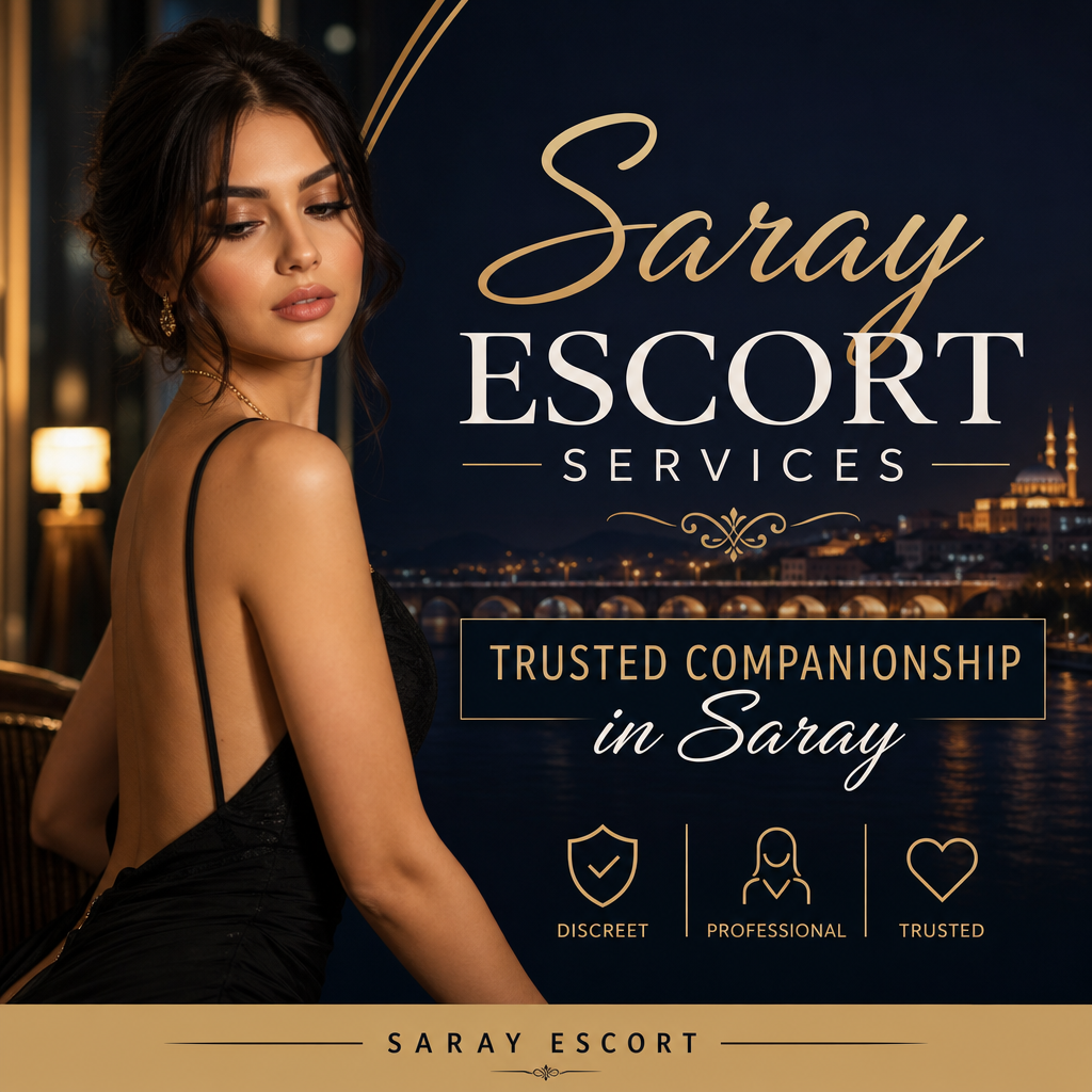 Elegant woman promoting discreet, professional Saray escort services and trusted companionship in Saray