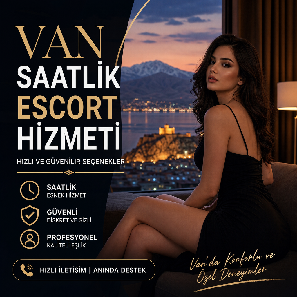 Van saatlik escort hizmetini temsil eden profesyonel, güvenilir ve esnek seçenekleri vurgulayan görsel