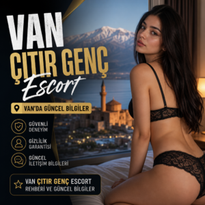 Lingerie-clad young woman posing before a scenic Van city backdrop in an escort-style ad