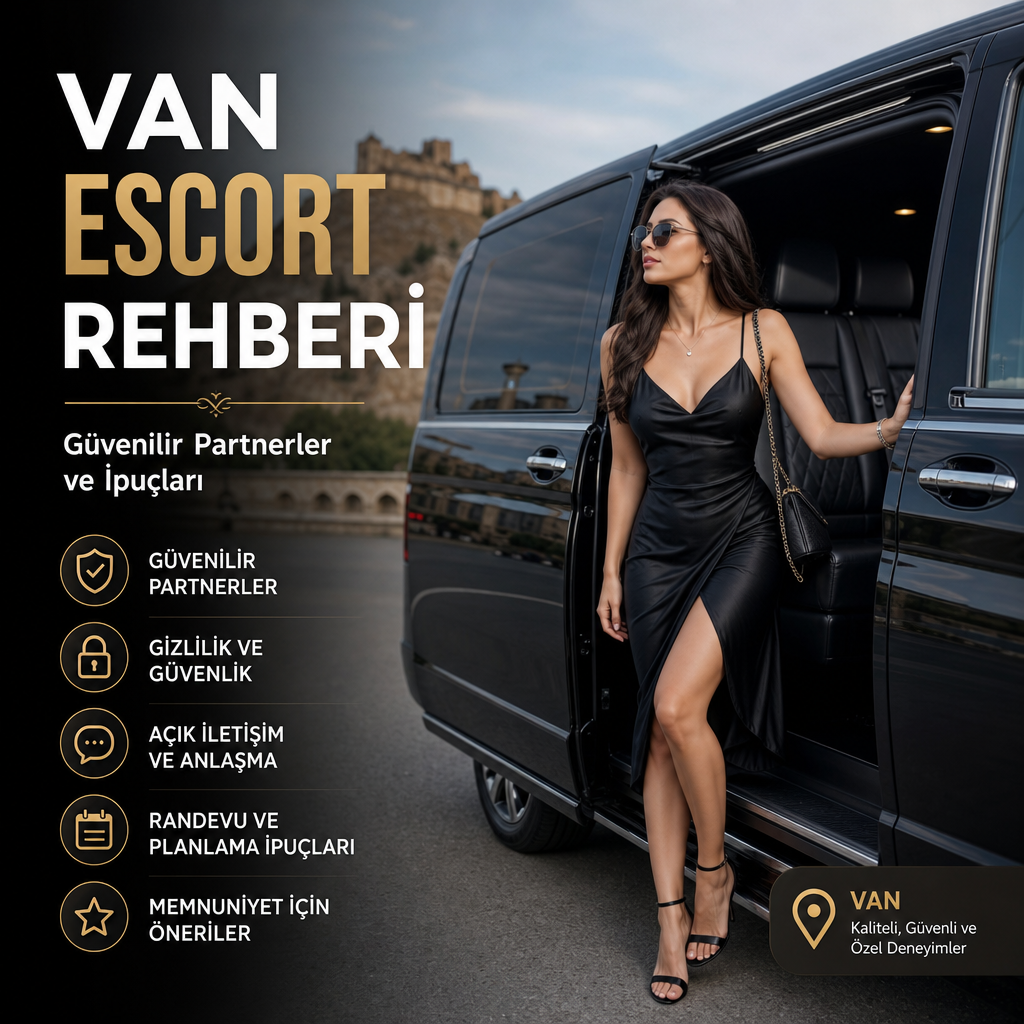 Van escort rehberi, güvenilir partner seçimi ve planlama ipuçlarını vurgulayan tanıtım görseli